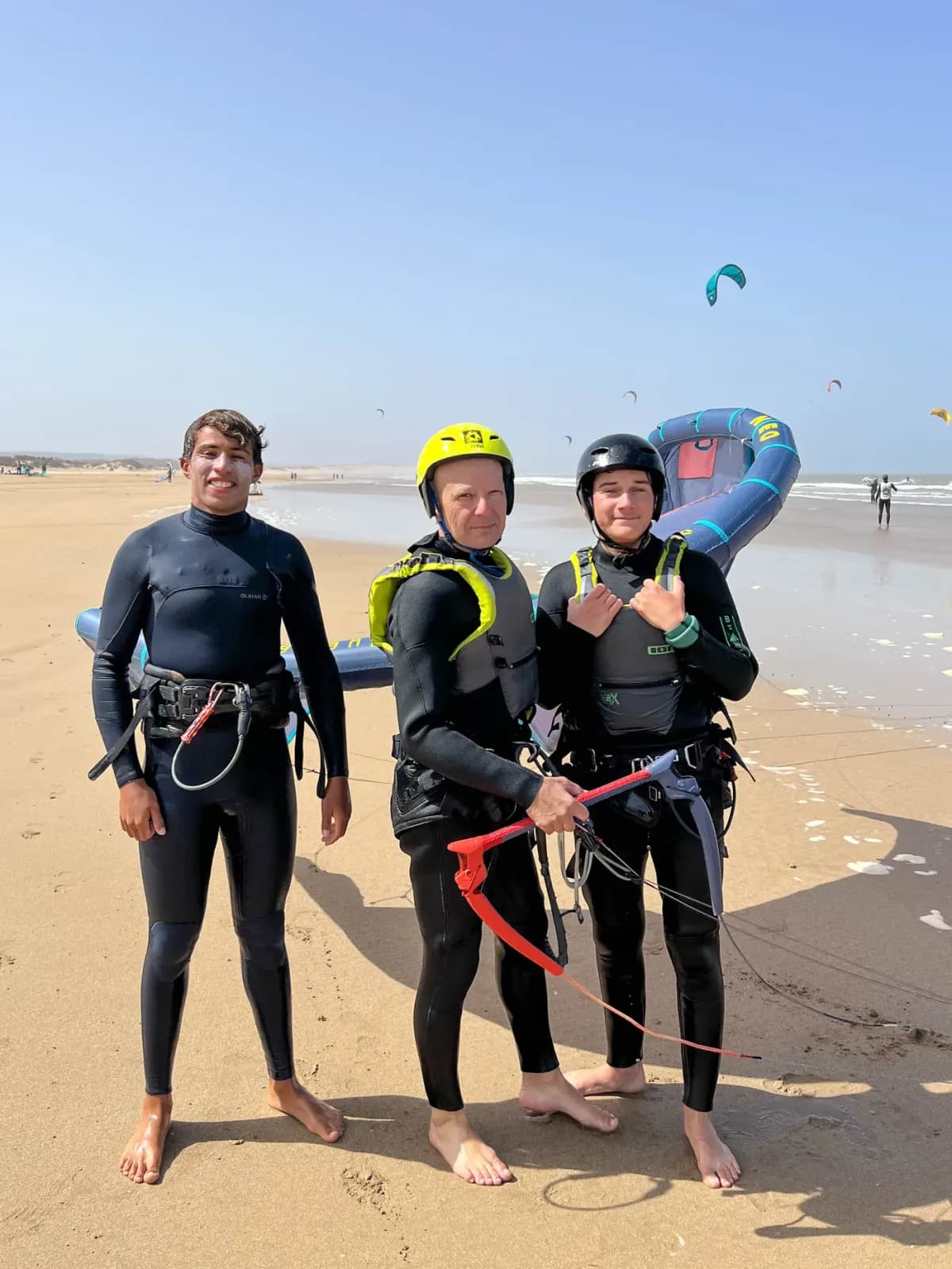 Session de kitesurf sur le spot de Diabat à Essaouira